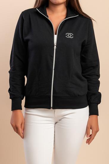 Chaqueta con cremallera, negra