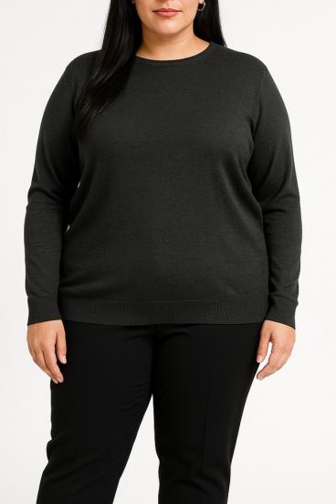 Suéter talla grande, gris oscuro