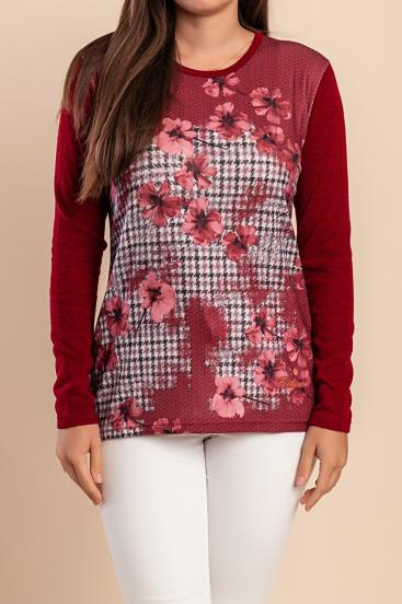 Suéter Estampado, Burdeos