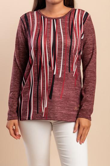 Top estampado, rojo
