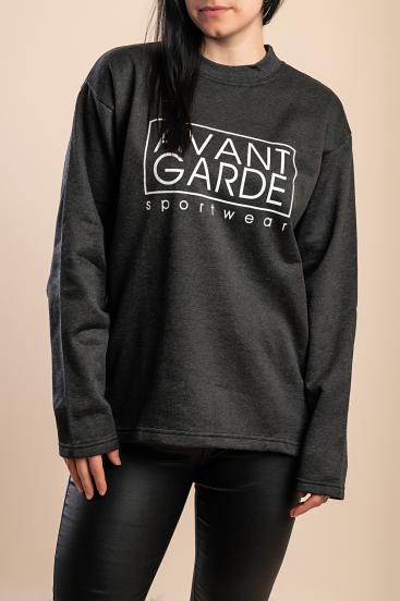 Sudadera de algodón con estampado, gris