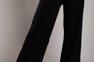 Pantalón deportivo de algodón de corte ancho Sarema, negro