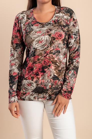 Top estampado, rosa