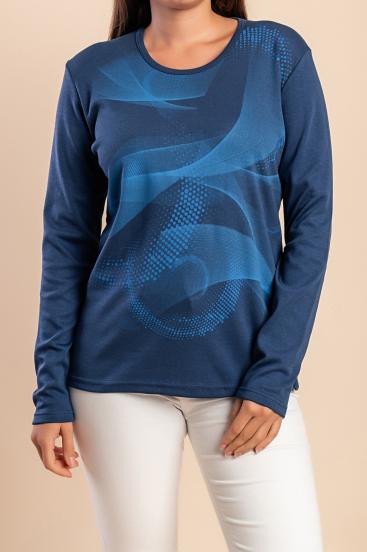 Top de algodón con estampado, azul