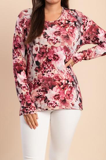 Top estampado, rosa