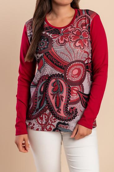 Top estampado, rojo