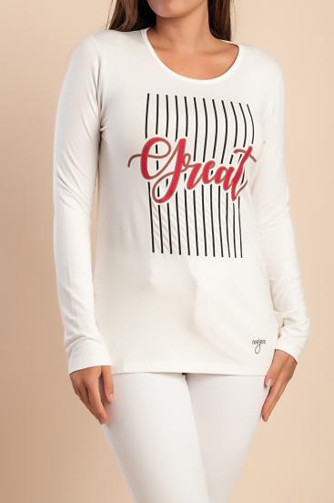 Top estampado, blanco