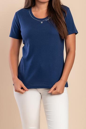Camiseta de algodón, azul oscuro