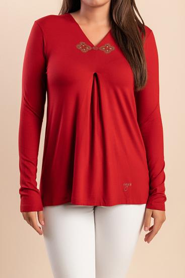 Top con detalle decorativo, ladrillo