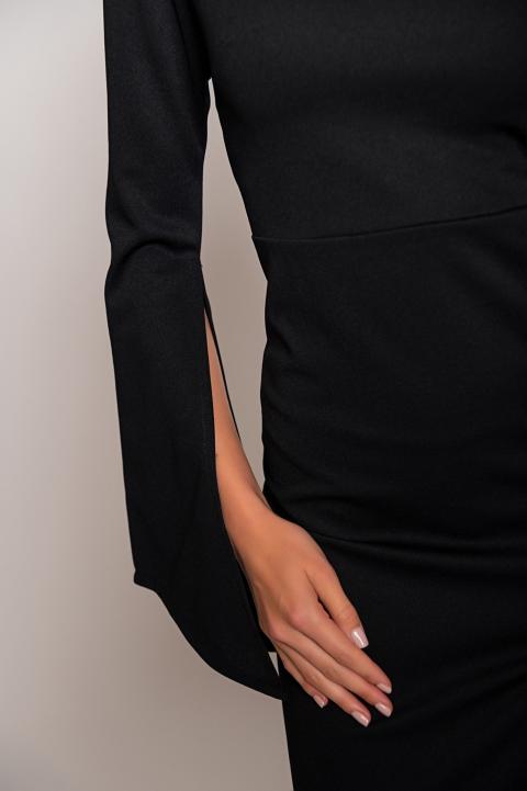 Elegante mini vestido con escote asimétrico Mamola, negro