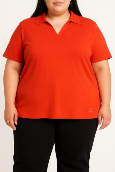 Camiseta de algodón talla grande, roja