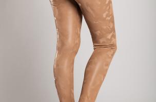 Leggings cin forro y cintura ancha, color camel
