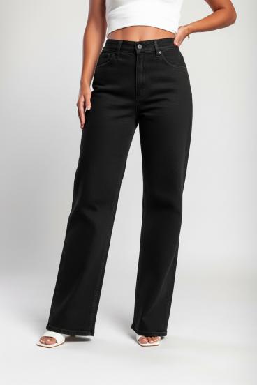 "Luxe Jeans" Jeans de tiro alto, super elásticos, de pierna ancha