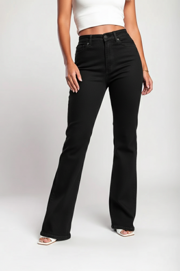 "Luxe Jeans" Jeans acampanados de tiro alto con super elasticidad