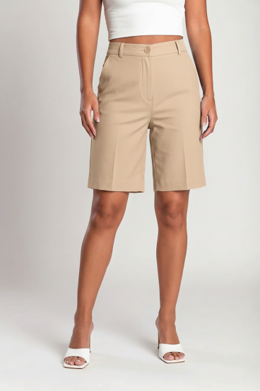"Luxe jeans" Shorts bermuda de algodón de talle alto