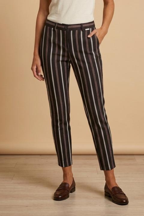 Pantalones largos elegantes a rayas, negros