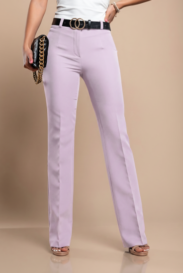 Pantalones largos elegantes con piernas rectas, lila polvoriento