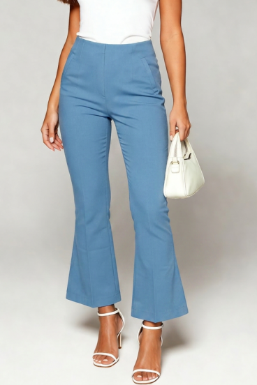 Pantalones acampanados elegantes, azul claro