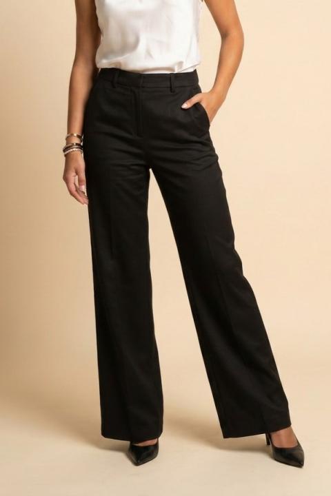 Pantalones largos de talle alto, negros