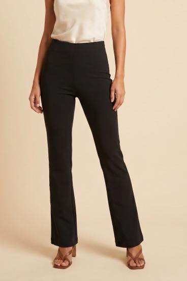 Pantalones largos de campana con cintura alta, negros