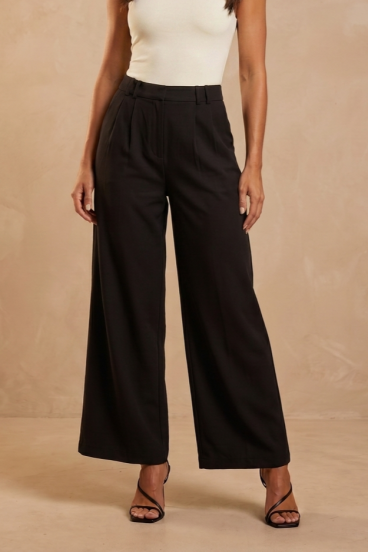 Pantalones largos de pierna ancha, negros