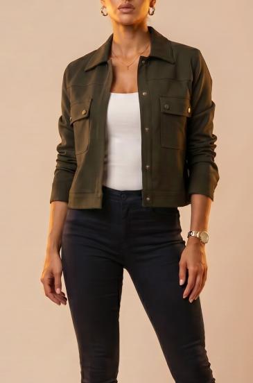Chaqueta con bolsillos, oliva
