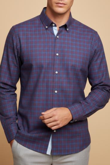 Camisa estampada para hombre, azul