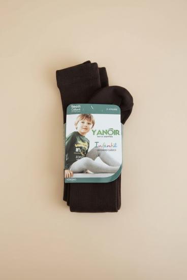 Medias de algodón para niños, 2-4 años, marrón