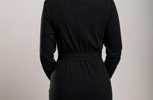 Mini vestido elegante con cinturón ancho Rubya, negro