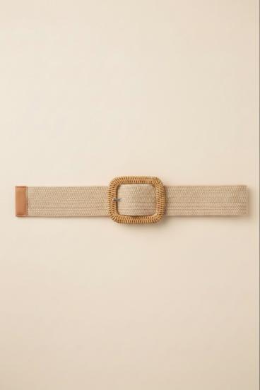 Cinturón con hebilla, beige