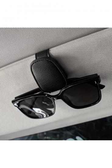 Práctico soporte para gafas de sol con cierre magnético para parasol de coche