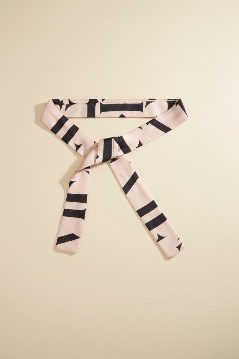 Cinturón estampado, beige
