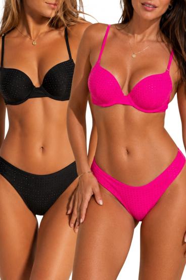 Conjunto de dos trajes de baño, negro y fucsia