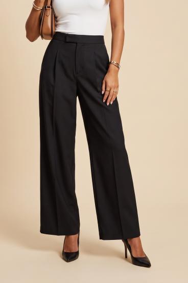 Pantalones Anchos Elegantes "Signature Wide", Negro