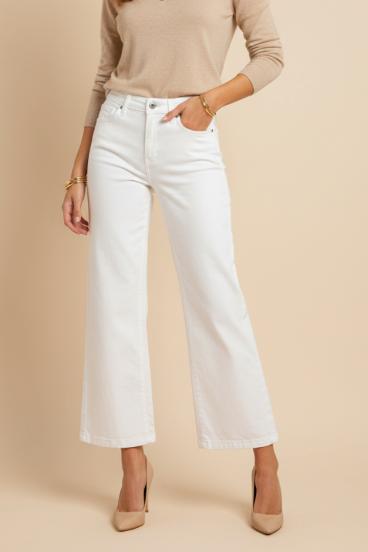 Pantalones Anchos de Algodón, Blancos