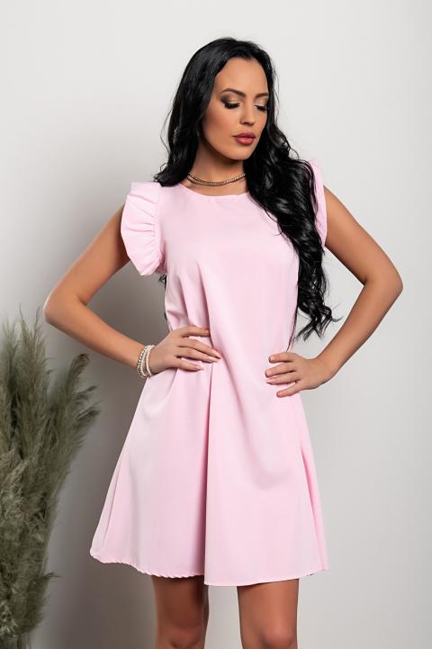Mini vestido suelto sin mangas Ciudad, rosa
