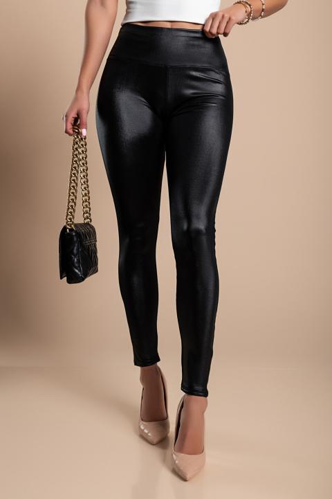 Leggings de moda con cintura ancha, negro.