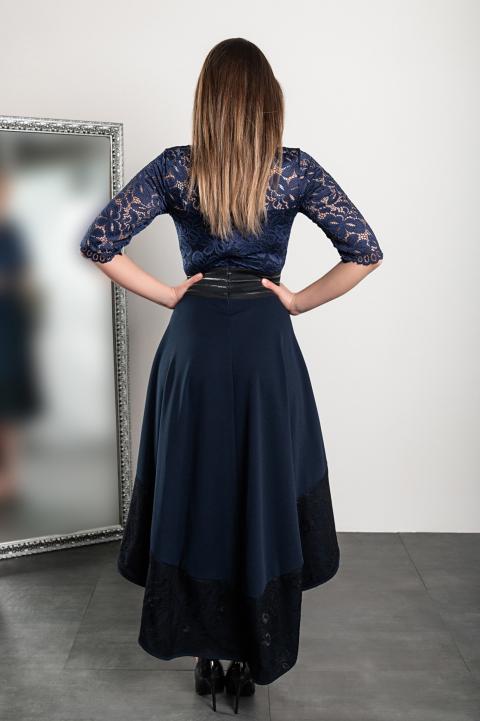 Vestido elegante con encaje Bianca, azul oscuro
