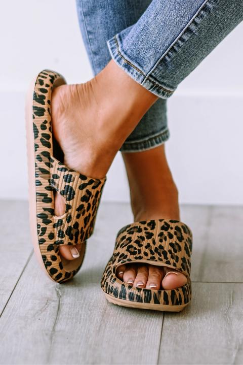 Sandalias con estampado de leopardo, leopardo