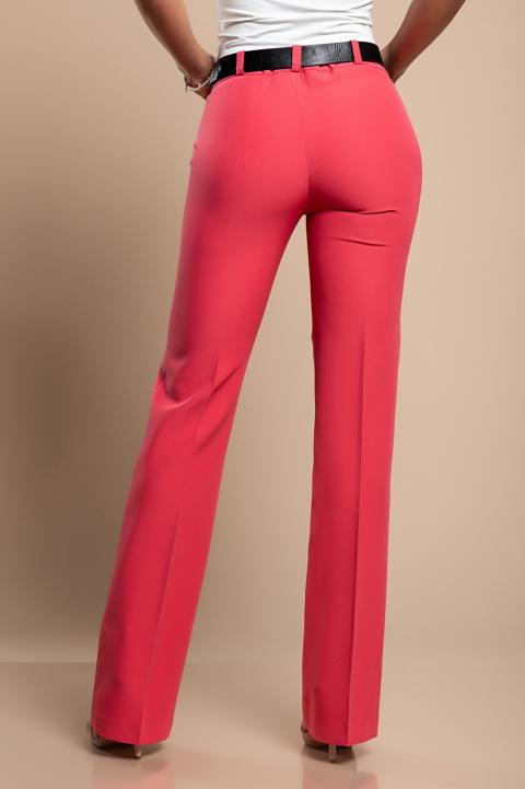 Pantalón largo elegante con pernera recta, coral
