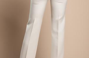 Pantalón largo elegante con pernera recta, beige