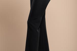 Pantalón largo elegante con pernera recta, negro