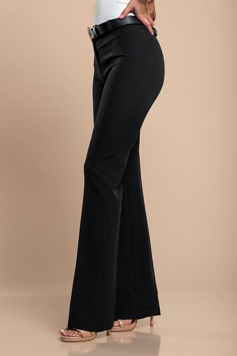 Pantalón largo elegante con pernera recta, negro
