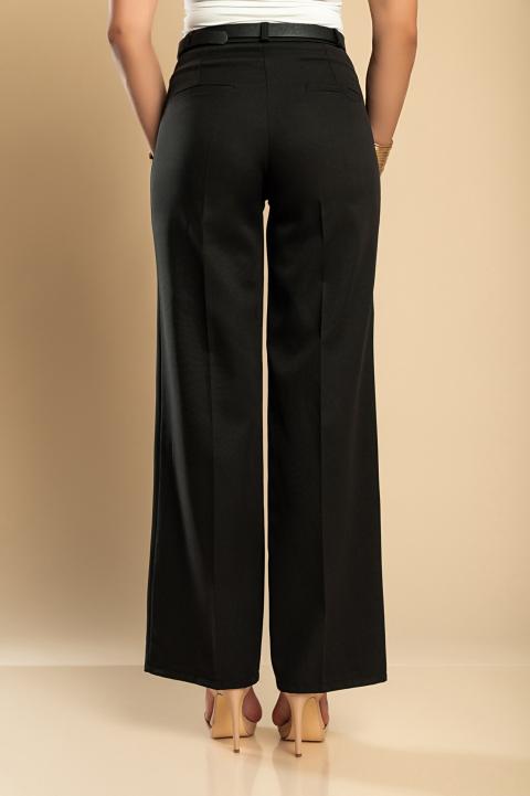 Pantalón largo elegante con pernera holgada, negro