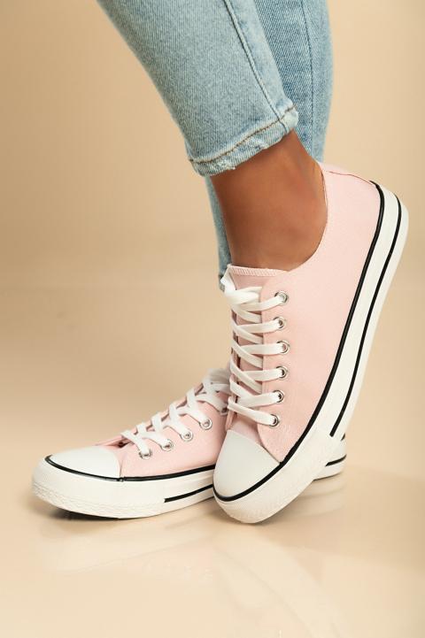 Zapatillas de tela, rosa pastel.