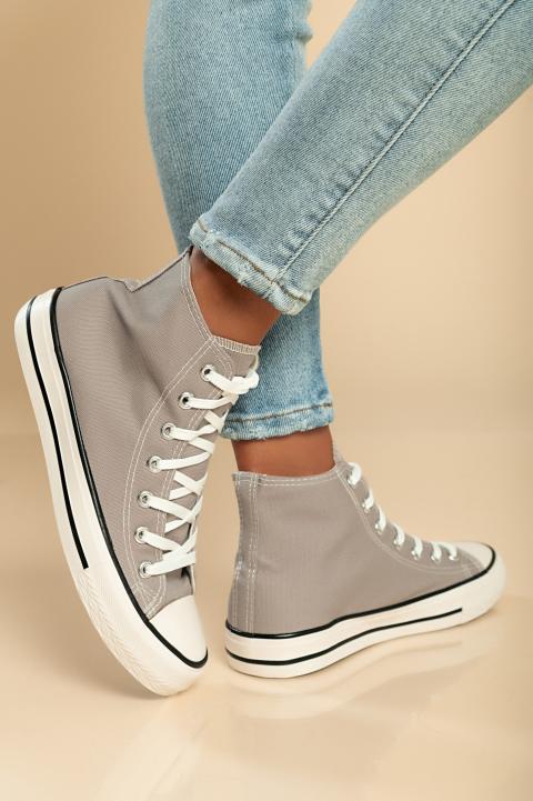 Zapatillas altas de tela, gris