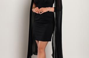 Mini vestido elegante de corte ajustado Marseila, negro