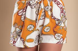 Shorts con estampado, naranja
