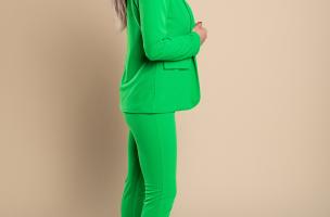 Conjunto pantalón con blazer elegante Estrena, verde