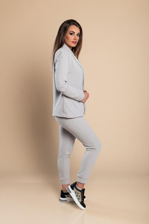 Conjunto pantalón con blazer elegante Estrena, gris claro